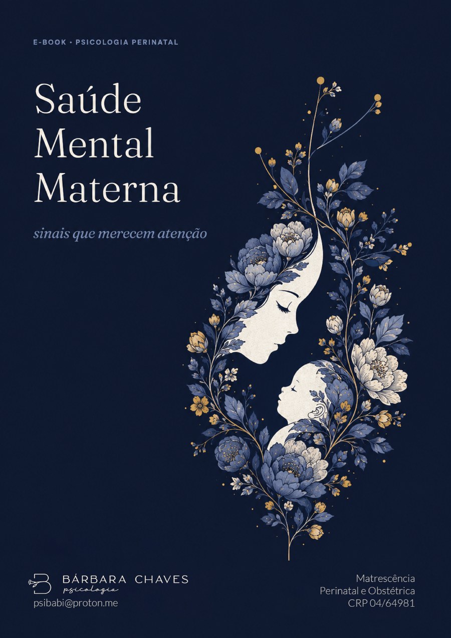 Capa do e-book Saúde Mental Materna, de Bárbara Chaves